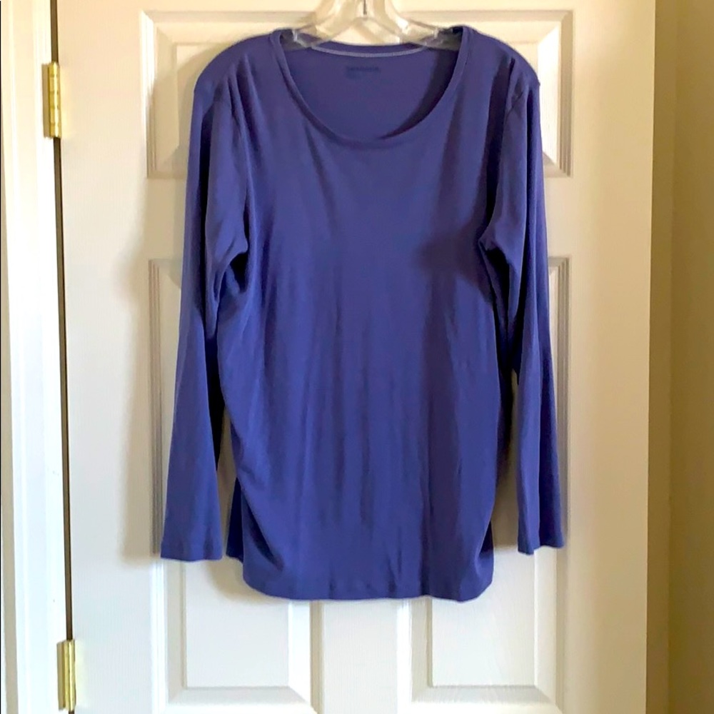 Maternity periwinkle long sleeved shirt